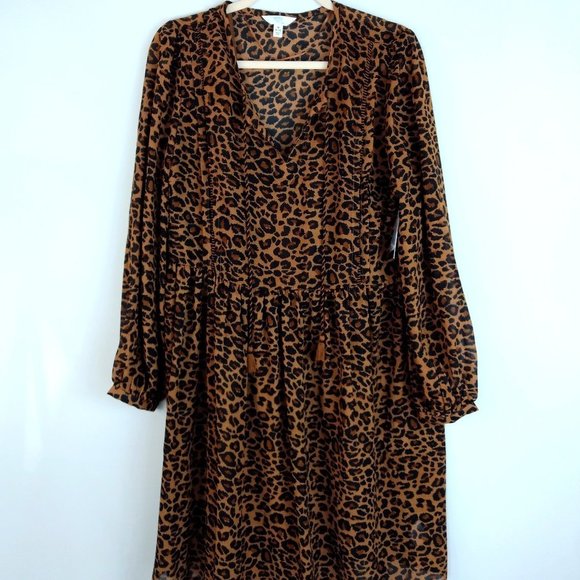 Leopard Print Dress Size Medium NWT - Picture 7 of 10